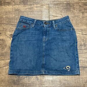 Vintage NFL Los Angeles Rams blitz denim mini skirt
